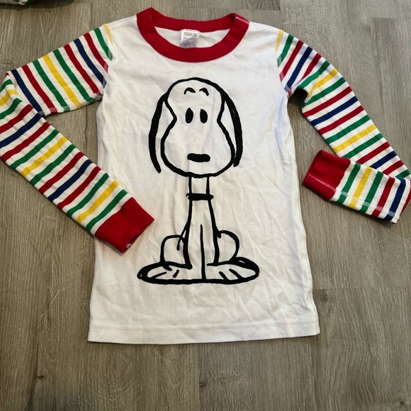 Hanna Andersson X Peanuts Multi Colored Striped Pajamas Sz 130 cm| US 8 - Picture 3 of 6